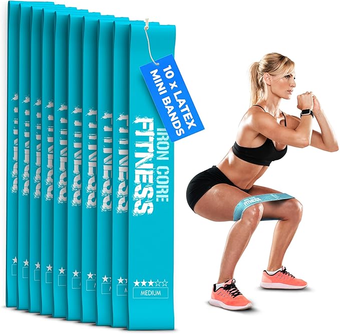 Latex Mini Resistance Bands Sets for Trainers, Bootcamp, Gym for Men and Women in Fun Colors