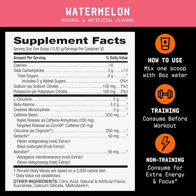 BEYOND RAW LIT V2 Clinical Strength Pre Workout Powder, Hits Harder, Bigger Pumps, Caffeine