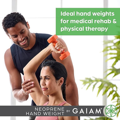 Gaiam Dumbbell Hand Weight (Sold in Singles) - Neoprene Coated Exercise & Fitness Dumbbell for Home