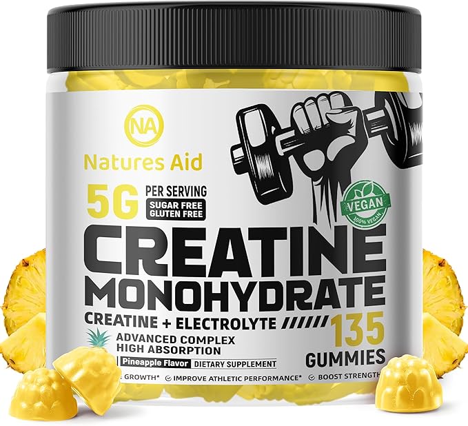 Creatine Monohydrate Gummies (5g) – Pre-Workout Energy & Muscle Growth Support for Men & Women |