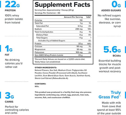 LEGION Whey+ Whey Isolate Protein Powder from Grass Fed Cows - Low Carb, Low Calorie, Non-GMO