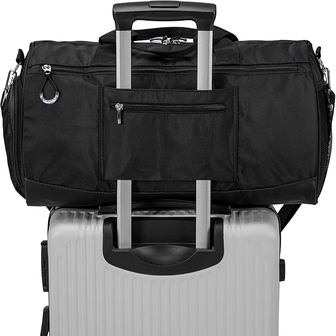 Kuston Sports Gym Bag with Shoes Compartment, Trolley Sleeve and Wet Pocket Gym Duffel Bag
