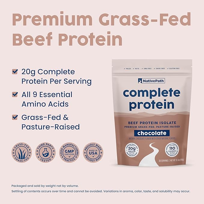 NativePath Complete Beef Protein Powder Isolate ??Grass-Fed, Pasture-Raised, Dairy & Lactose Free