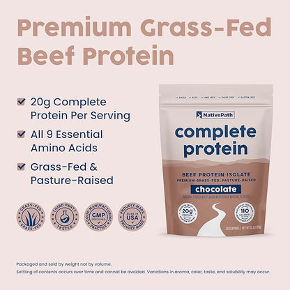 NativePath Complete Beef Protein Powder Isolate ??Grass-Fed, Pasture-Raised, Dairy & Lactose Free