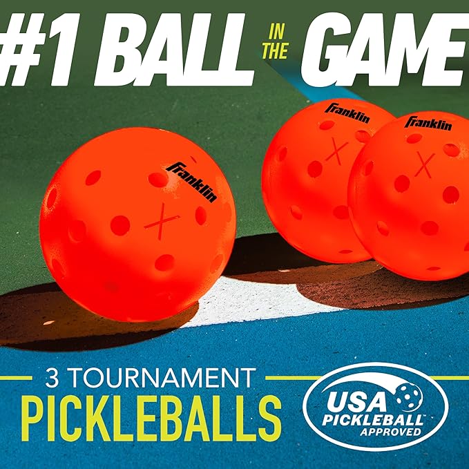 Franklin Sports X-40 Outdoor Pickleballs - Official Ball of USA Pickleball, APP Tour + US Open
