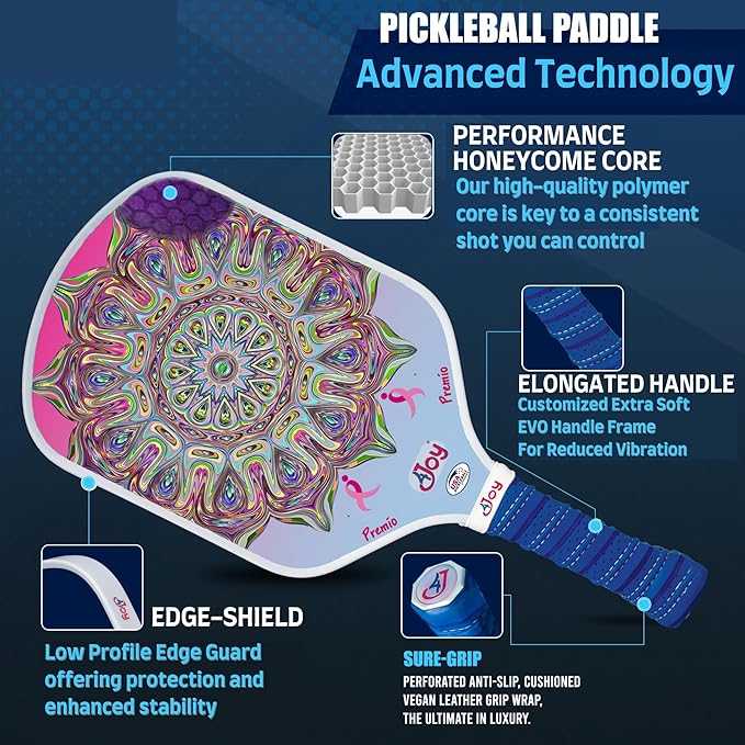 4Joy Pickleball Paddle Premio Series - Thermoformed Premium T700 Carbon Fiber Pickleball Paddless