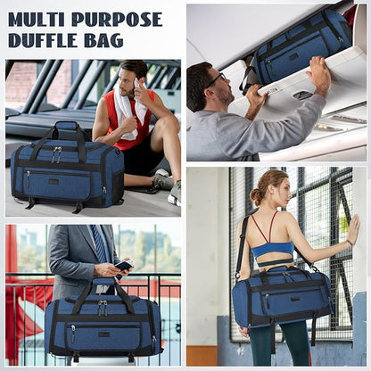 IGOLUMON Gym Bag for Men 55L Sports Duffel Bags Gym Duffle Bag Women with Shoe Compartment & Wet