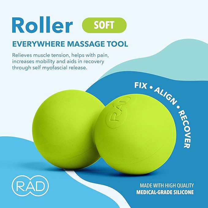 RAD Soft Peanut Massage Ball ??Low Density Yoga Deep Tissue Roller Ball ??Myofascial Release for