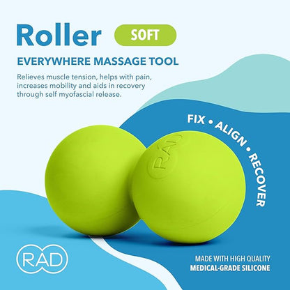 RAD Soft Peanut Massage Ball ??Low Density Yoga Deep Tissue Roller Ball ??Myofascial Release for