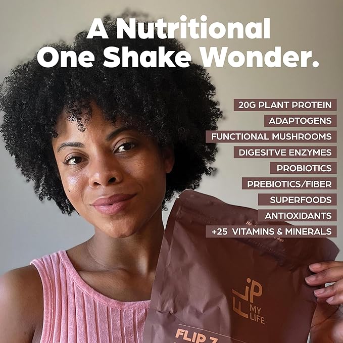 Flip 7 Natural SuperFood, Plant-Based Protein, Complete Meal Replacement to Support Healthy Gut, 7