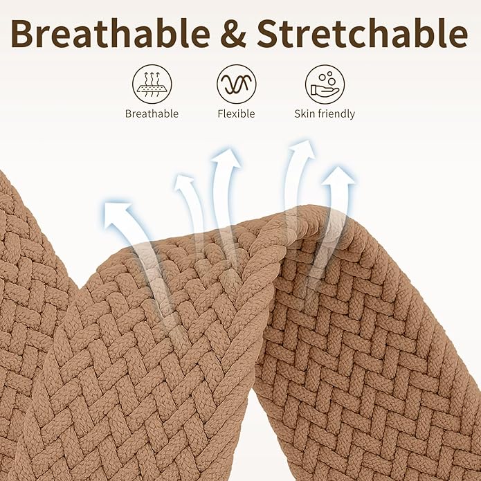 Braided Band Compatible with Fitbit Versa 4 Bands for Woman/Versa 3/Sense 1/Sense 2 Band, Magnetic