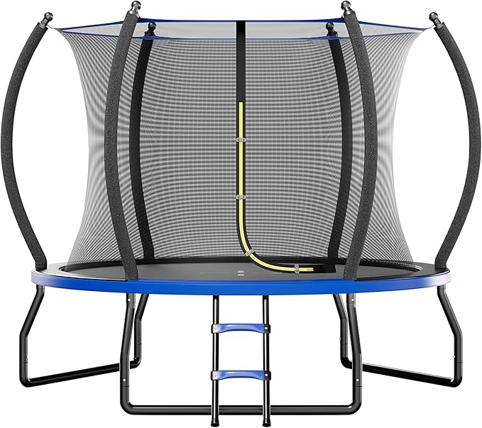 8FT 10FT 12FT 14FT 16FT Trampoline with Pop-up Quick Connector and Basketball Hoop, Trampoline