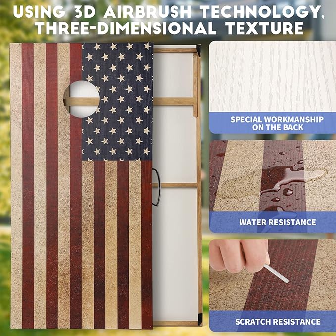 Cornhole Set, Corn Holes Outdoor Game, Regulation Cornhole Boards, Portable Cornhole Set, Classic