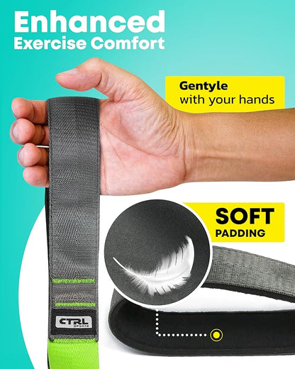 Stretching Strap with Loops - Non Elastic Stretch Band for Physical Therapy, Yoga Strap for