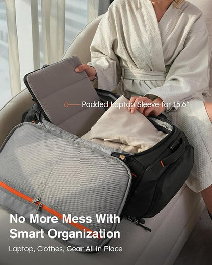 Tolaccea Gym Bag for Men & Women, 55L Large Duffle Bag Backpack for Travel Sports with Shoe
