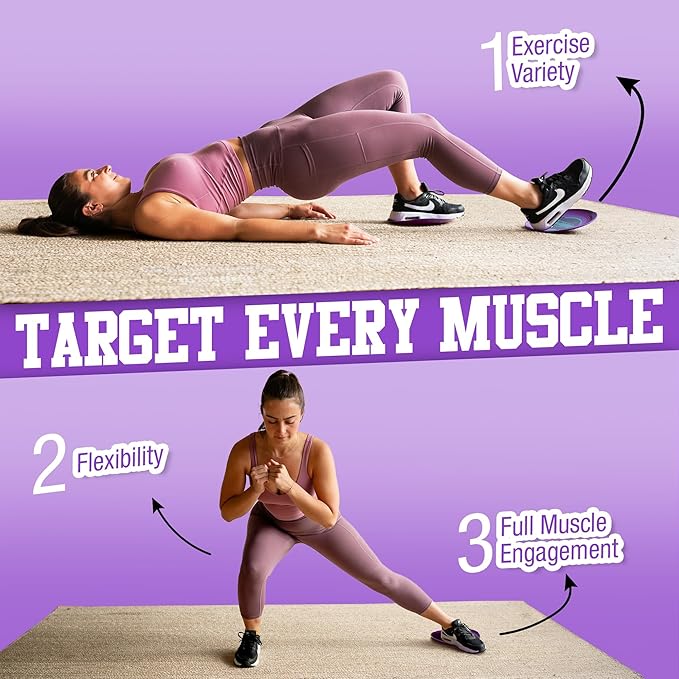 Gliding Discs for Working Out - Exercise Sliders for Carpet & Hardwood Floors 1 Pair, Authentic