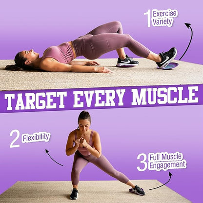 Gliding Discs for Working Out - Exercise Sliders for Carpet & Hardwood Floors 1 Pair, Authentic