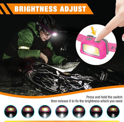 EverBrite Rechargeable Headlamp, 350 Lumens Headlamp with Red Light and Memory Function, 7 Modes