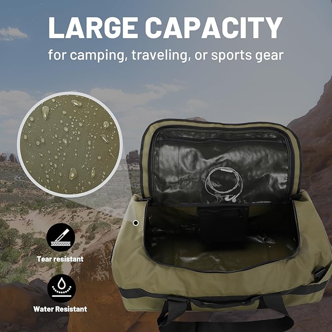 MIER Water Resistant Backpack Duffle Heavy Duty Convertible Duffle Bag with Backpack Straps for