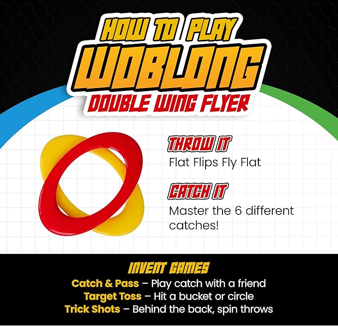 Double Wing Flyer – Aerodynamic Flying Disc for Families & Adults Playing Catch, Sports Toys for