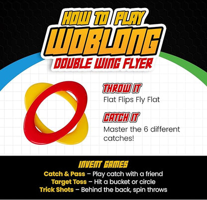 Double Wing Flyer – Aerodynamic Flying Disc for Families & Adults Playing Catch, Sports Toys for