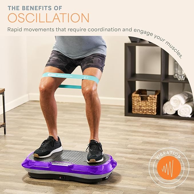 Lifepro Waver Vibration Plate Exercise Machine for Lymphatic Drainage, Muscle Activation, Full-Body