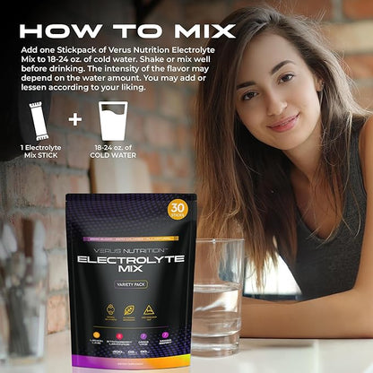 Electrolytes Hydration Sticks No Sugar - Zero Calorie Variety Pack | Sugar Free Electrolytes for