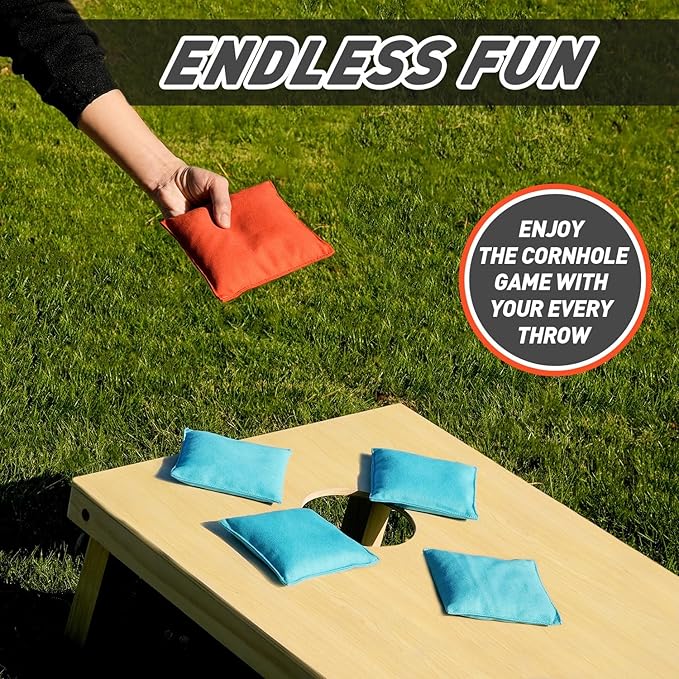 Cornhole Bags Set of 8 Regulation Corn Hole Bean Bags for Cornhole Game, Professional Weather