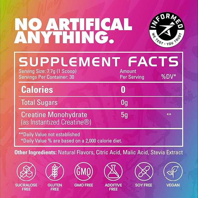 Gains in Bulk Instantized Creatine Monohydrate for Women and Men, Soluble Pre Workout Powder