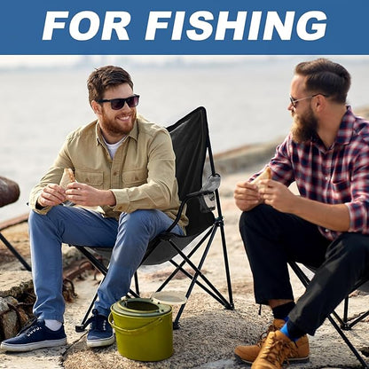 2 Pack Lightweight Camping Chairs for Adults & Teens, 250LBS Capacity Foldable Portable Chairs with