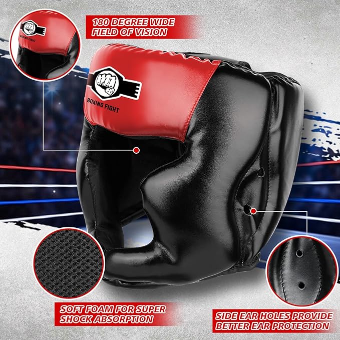 Sparring Head Guard with Gloves - Boxing Safety Headgear for MMA, Kickboxing, Muay Thai & Boxing