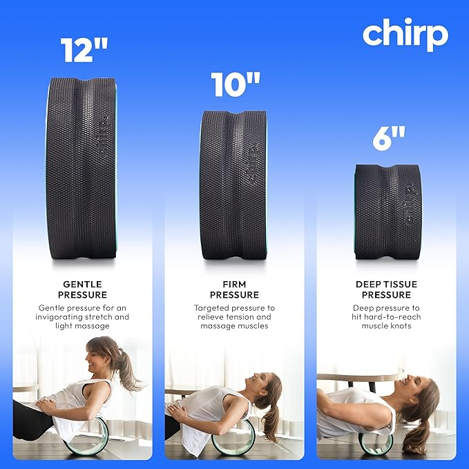Chirp Wheel Foam Roller ??Targeted Back & Neck Relief, Lumbar Spine Stretcher, Spinal Decompression