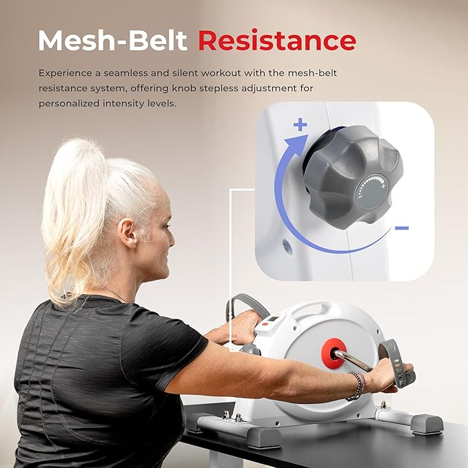 Sunny Health & Fitness Smart Under-Desk Bike Exerciser, Low-Impact Cardio Cycling Equipment for