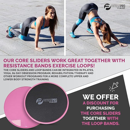 Core Sliders for Working Out - Exercise Sliders Fitness, Stability, Ab, Legs & Full Body (Set of 2)