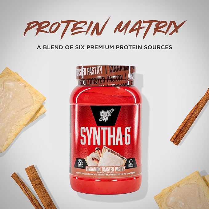 BSN SYNTHA-6 Premium Protein Powder with 6g of Fiber, Whey Protein, Micellar Casein, Milk Protein