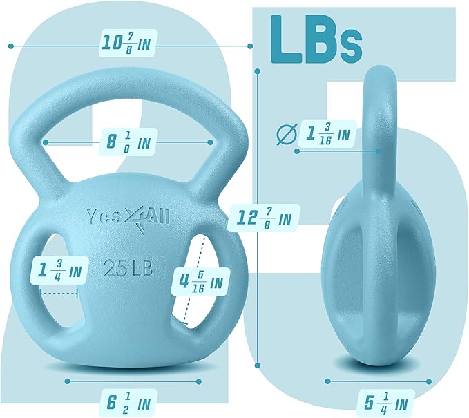 Yes4All Kettlebell, Strength Training Kettlebells for Women, Wide Multi-grip Textured Handle for