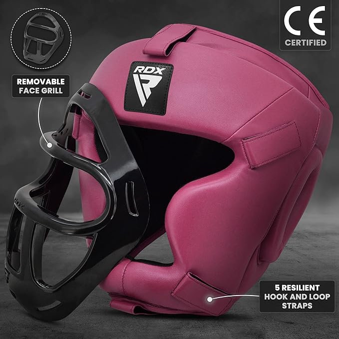 RDX Boxing Headgear MMA Muay Thai, Removable Face Grill, Head Gear for Sparring Grappling Martial