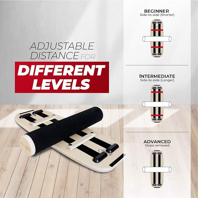 Yes4All Balance Board Sports Trainer, Surf Trainer Board With Adjustable Stoppers, Improve Core