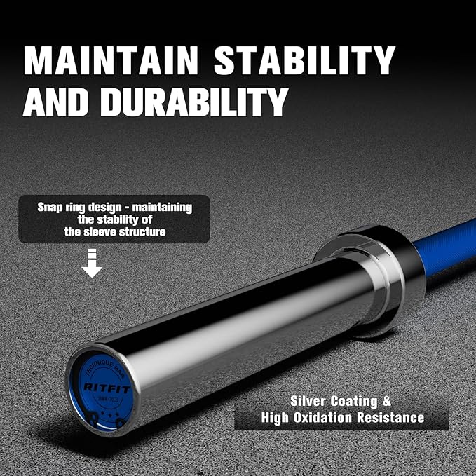 RITFIT Olympic Barbell 4ft/4.8ft/6ft - 2 Inch Weight Bar for Strength Training, Weightlifting