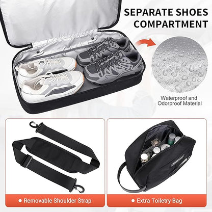 WITZMAN Travel Duffle Bags for Men Weekender Bags with Toiletry Bag Sets Carry On Overnight Bag 55L