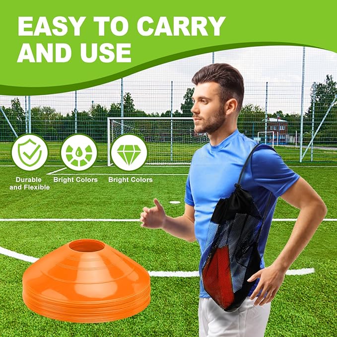 Ashsajkd(Set of 25/50/100 - Agility Soccer Cones with Carry Bag and for ï¼?Football Cones for