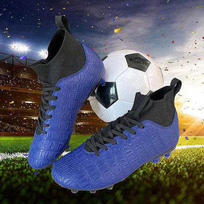 Soccer Cleats High-Top Outdoor Non-Slip Football Shoes Protection Lightweight for Firm Ground