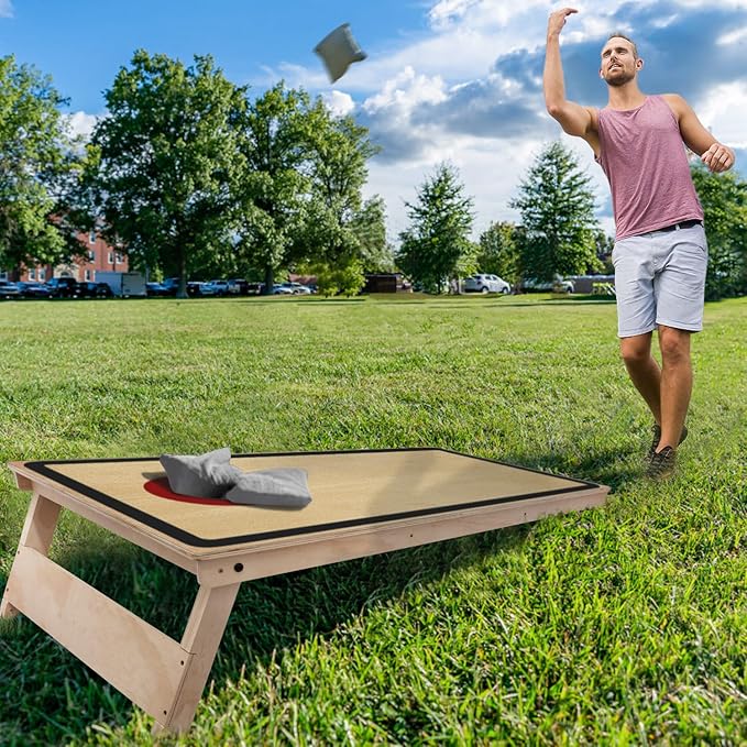 Cornhole Board Set - No Bounce,Regulation Size 4x2 ft,Made of 1/2" Pine Plywood,UV Printing