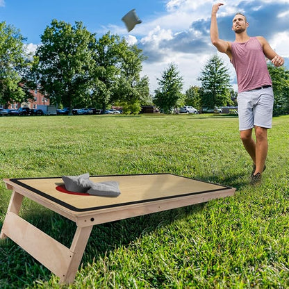 Cornhole Board Set - No Bounce,Regulation Size 4x2 ft,Made of 1/2" Pine Plywood,UV Printing