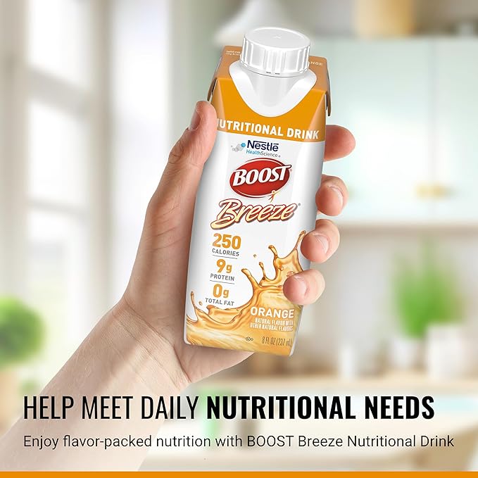 Boost Breeze Clear Nutritional Drink, 9g Protein, 250 Nutrient-Rich Calories, 2 Flavor Variety Case