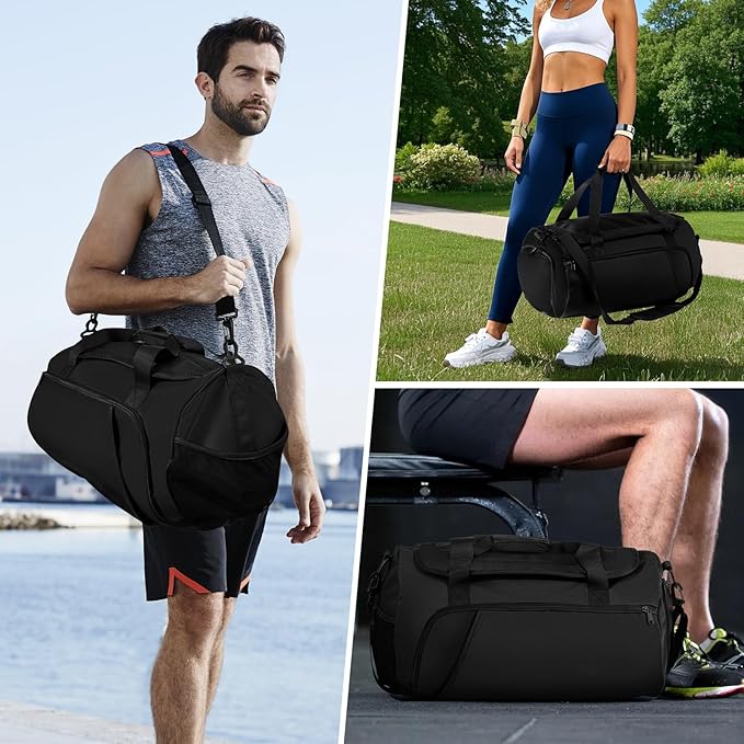 Gym Bag for Men Women With Shoe Compartment & Wet PocketWater Resistant Sports Gym Bag 、shoulder