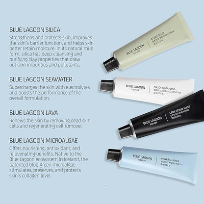 Blue Lagoon Signature Masks Travel Set, Includes Facial Mask Targeting Hydration, Calmness
