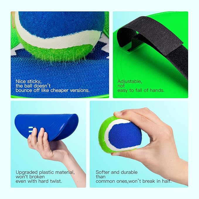 EVERICH Upgraded Toss and Catch Ball Game Set - Indoor and Outdoor Games for Kids 3-12, Beach Sand