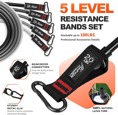 HPYGN Resistance Bands, Exercise Bands with Handles, Fitness Bands, Workout Bands with Door Anchor