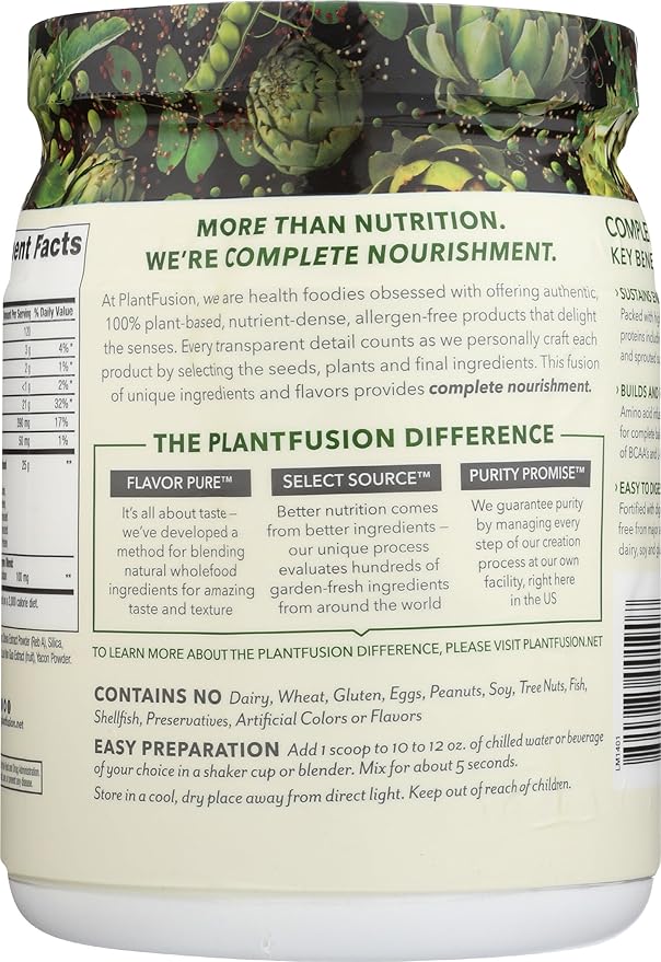 PlantFusion Complete Vegan Protein Powder - Plant Based Protein Powder With BCAAs, Digestive